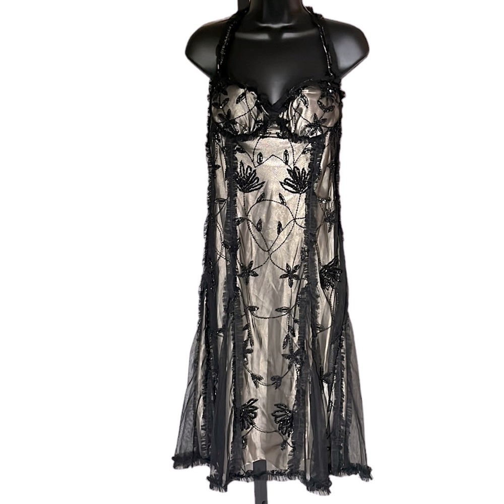 Scala Medium Black Beaded Midi Dress